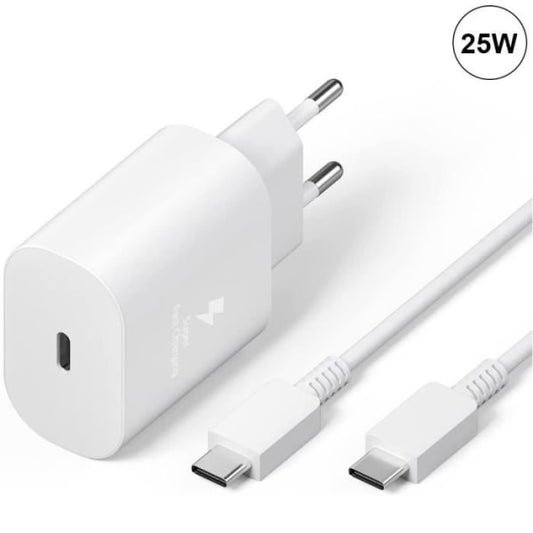 Compatible with Samsung A25 A15 A05 A05s A35 A55 Charger and Cable 25W White Type-C Fast Charging