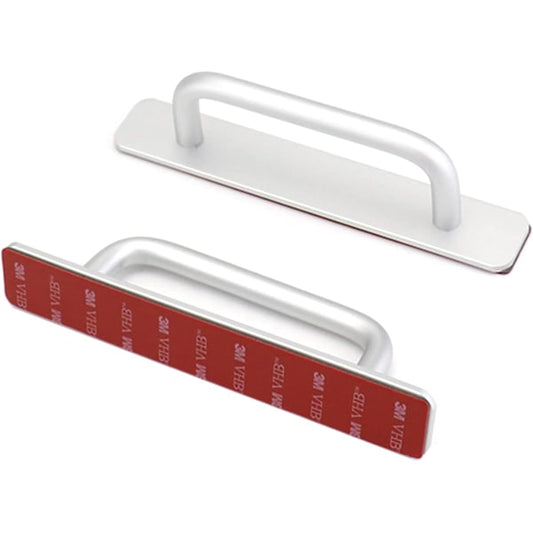 2pcs Self-Adhesive Aluminum Alloy Door Handle Push-Pull Sliding Door Handle Without Drilling for Gate Cabinet Toilet, 150 x 25mm