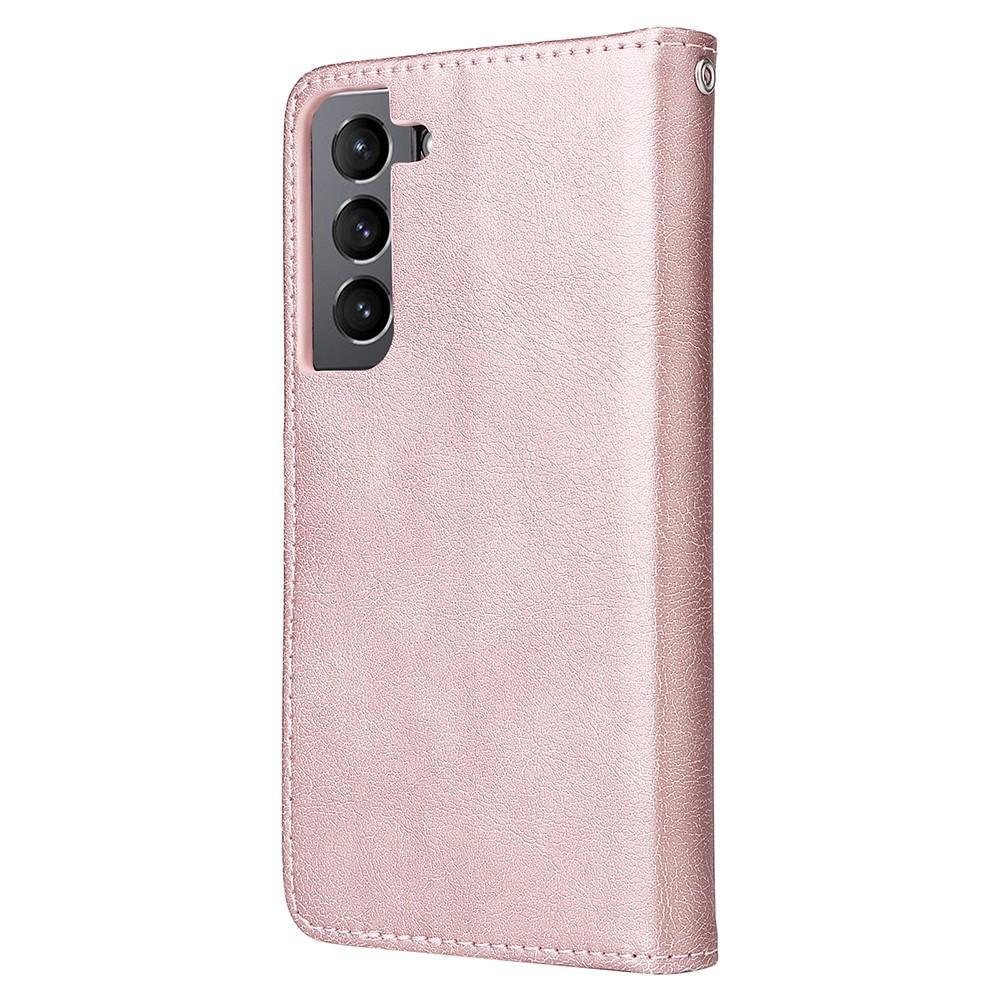 Compatible withSamsung S22 Magnetic 2-in-1 Phone Case Wallet Pink Pink Gold