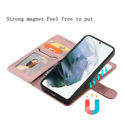 Compatible withSamsung S22 Magnetic 2-in-1 Phone Case Wallet Pink Pink Gold