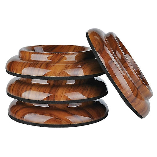 4 pcs Piano Wheel Cups for Upright Piano, Rosewood Color Piano Wheel Piano Leg Protectors with Anti-Slip