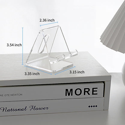 Fancial Acrylic Cell Phone Stand, Portable Phone Holder, Clear Phone Stand for Desk, Compatible with iPhone 15 14 13 12 Pro Max Mini 11 Xr Plus SE, Android Smartphone, Pad, Tablet, Desk Accessories