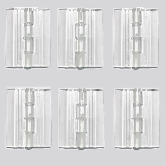 6 Pcs Acrylic Hinges Self Adhesive Clear Small Hinges Plastic Transparent Continuous Piano Hinge Folding Hinge Tools for Cabinet Drawer Furniture DIY Display Stand 45x35 mm