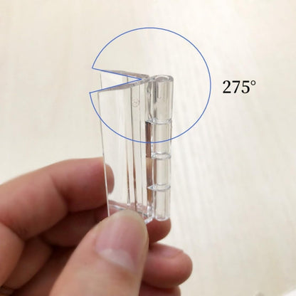 6 Pcs Acrylic Hinges Self Adhesive Clear Small Hinges Plastic Transparent Continuous Piano Hinge Folding Hinge Tools for Cabinet Drawer Furniture DIY Display Stand 45x35 mm
