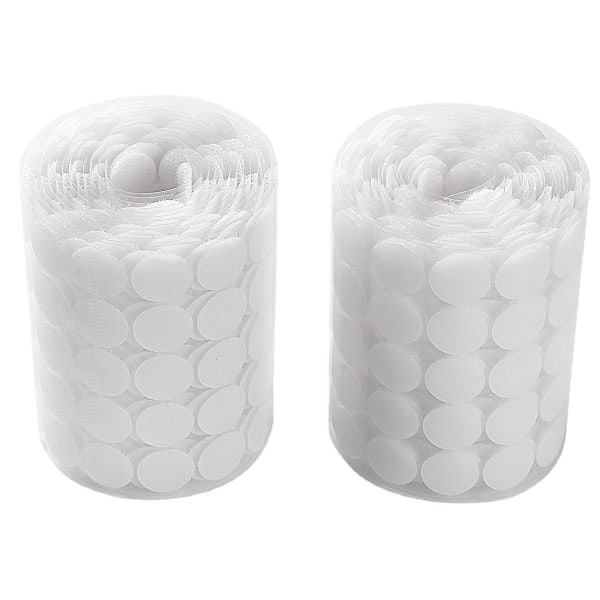 Velcro 10mm Round Self Adhesive 1000pcs White Nylon Silent Hook and Loop Fasteners for Kids Early Education