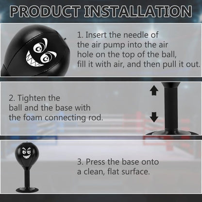 Stress Relief Boxing Ball for Desk with Suction Cup, Compatible with Office and Home Use, Perfect Gift Idea