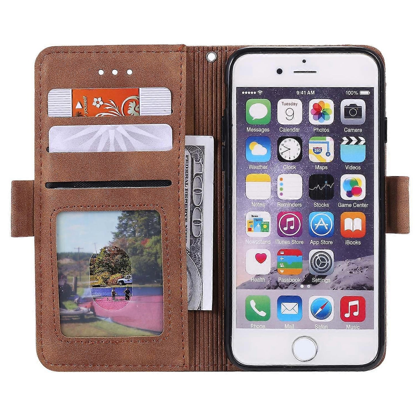 iPhone 16e Case with RFID Blocking Wallet and Stand, Leather Phone Case, Multicolor Green