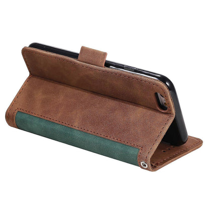 iPhone 16e Case with RFID Blocking Wallet and Stand, Leather Phone Case, Multicolor Green