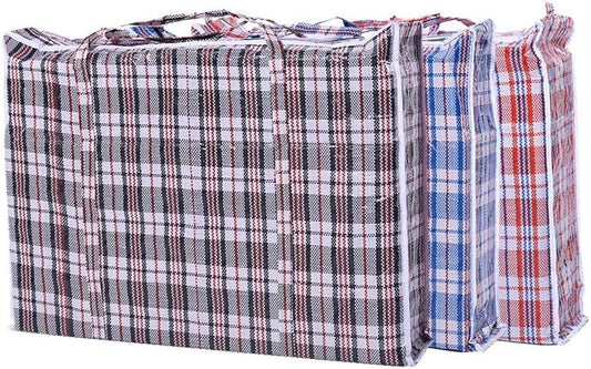 Set of 3 Jumbo STORAGE LAUNDRY SHOPPING Bags with Zippers and Handles. Size 27"x25"x5"