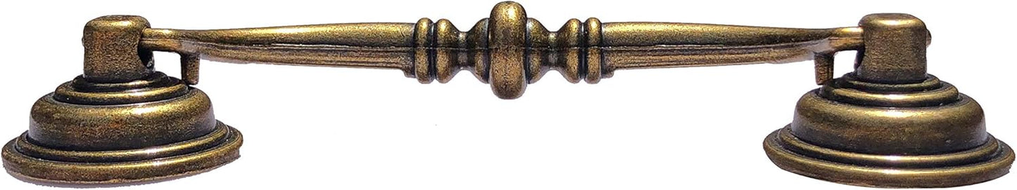 10 Pack  4.25"Hole Center Shabby Chic Drawer Pulls Handles Antique Bronze Kitchen Cabinet Drop Bail Pulls Handles (108mm/Antique Brozne)