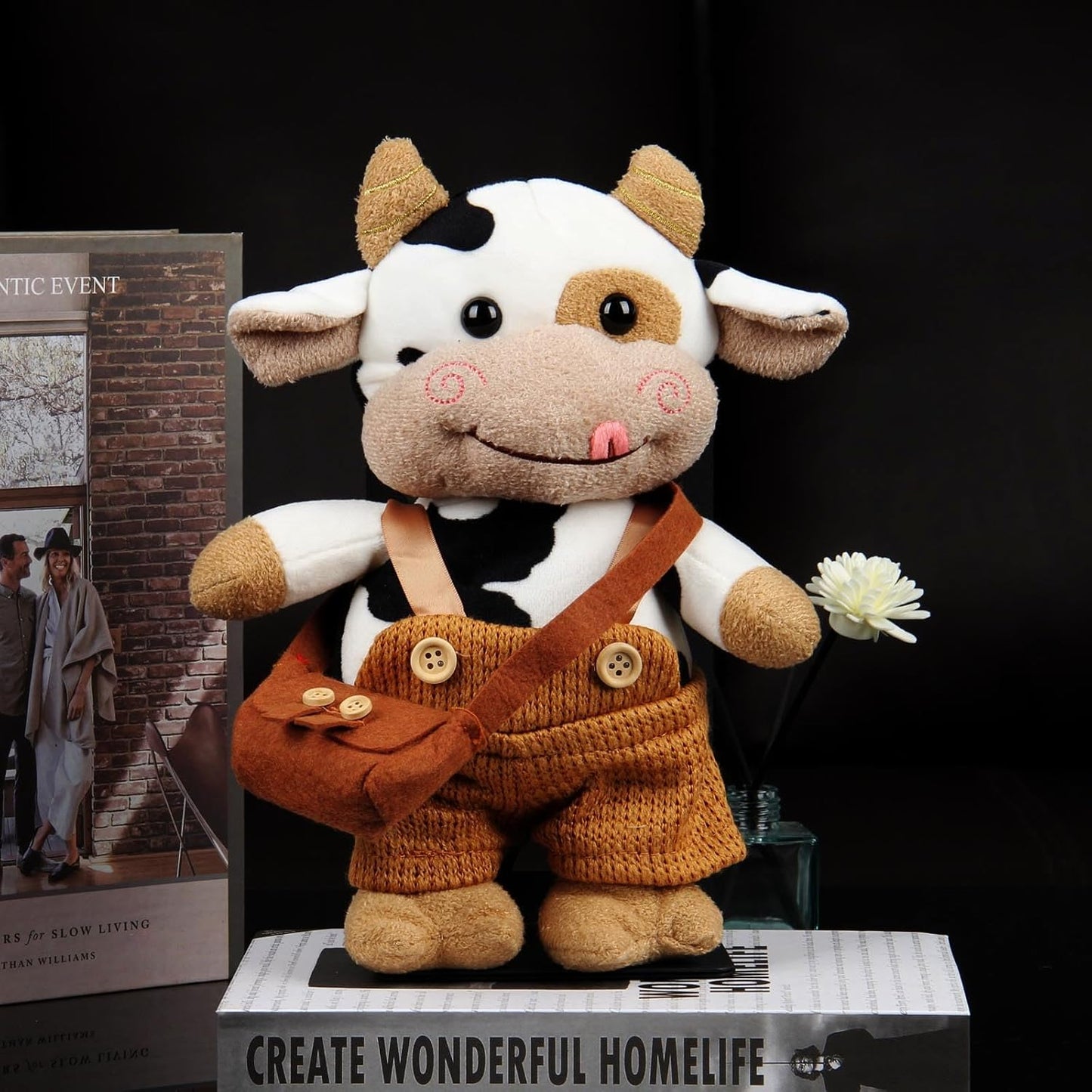 Brown Cow Plush Toy 30cm Soft Hug Pillow