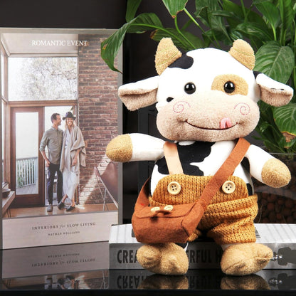 Brown Cow Plush Toy 30cm Soft Hug Pillow