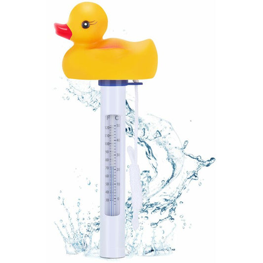 Floating Duck Style Pool Thermometer with String for Outdoor Indoor Pools Hot Tubs Spas