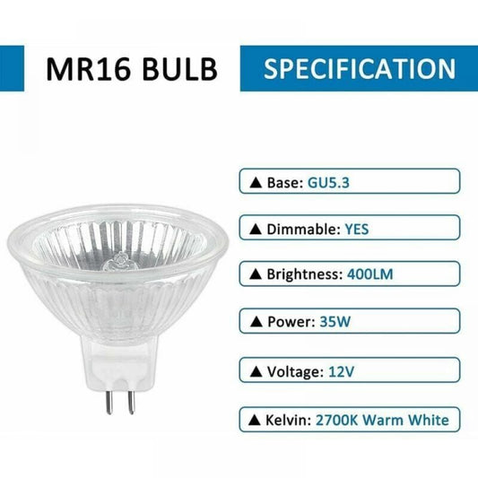 MR16 Halogen Spot Lamp 35W 12V GU5.3 Bulbs 6-Pack