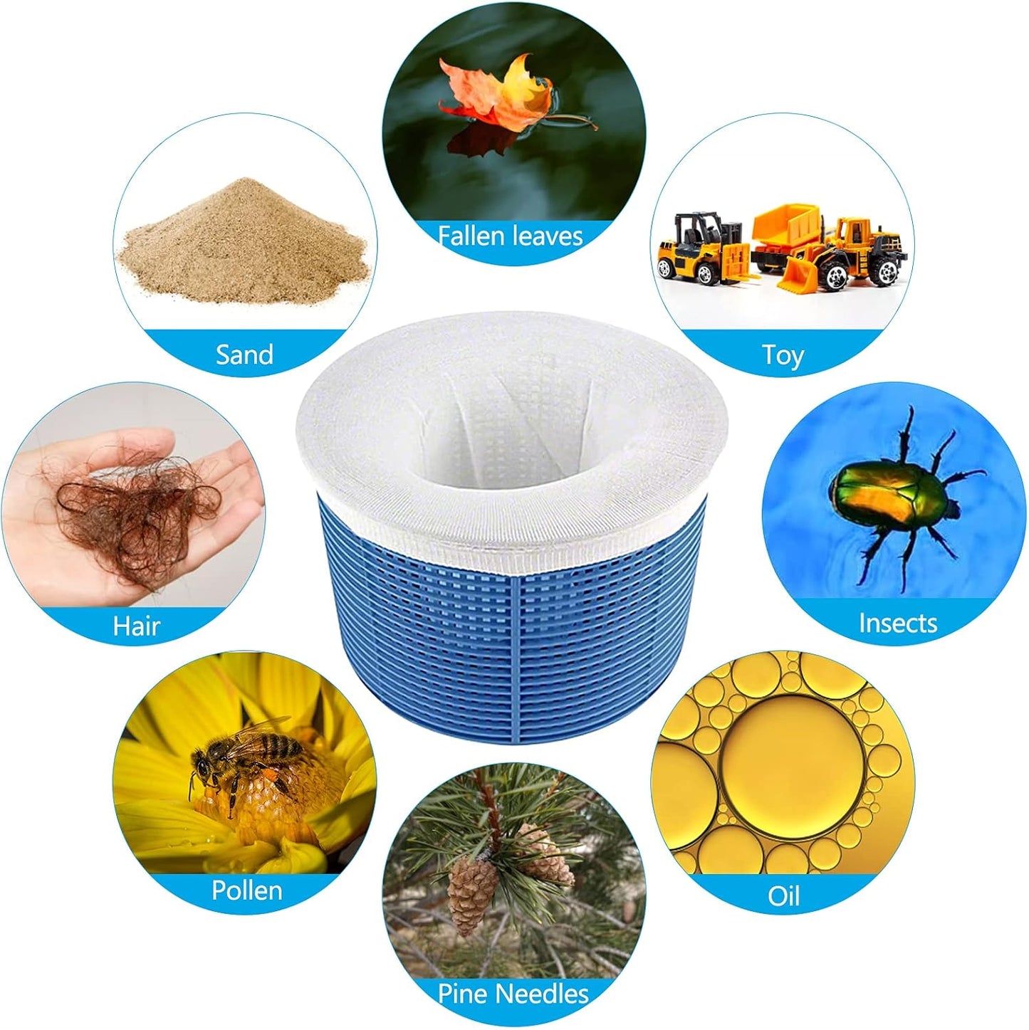 20 pcs Pool Skimmer Socks Pool Filter Sock for