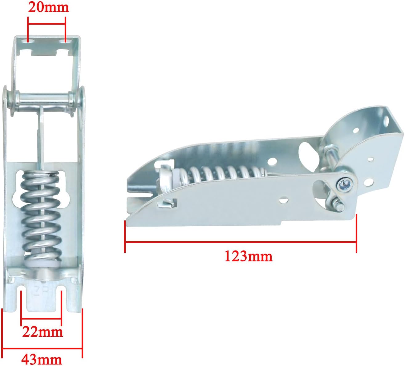 Freezer Hinge with Spring, Metal, Surface Mount, 1pcs