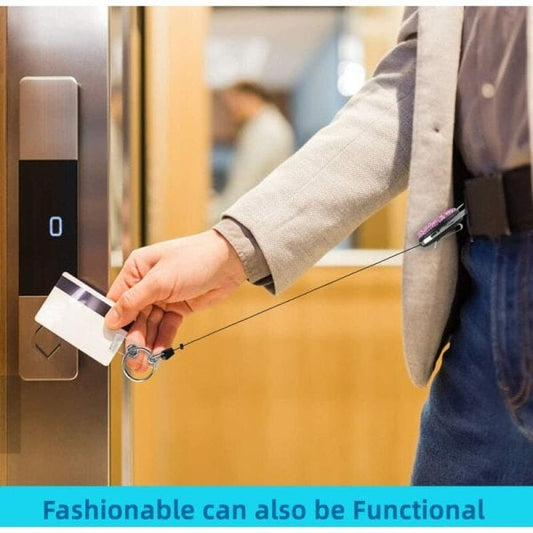 Retractable ID Card Holder Keychain with 3 Slots, Key Ring for Keys, Compatible with Most ID Cards