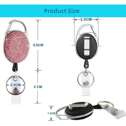 Retractable ID Card Holder Keychain with 3 Slots, Key Ring for Keys, Compatible with Most ID Cards
