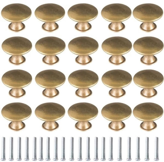 Cabinet Door Handles - Brass Door Handles - Antique Brass Handles - Cabinet Handles - 20 Items