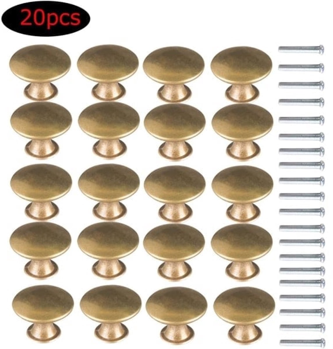 Cabinet Door Handles - Brass Door Handles - Antique Brass Handles - Cabinet Handles - 20 Items