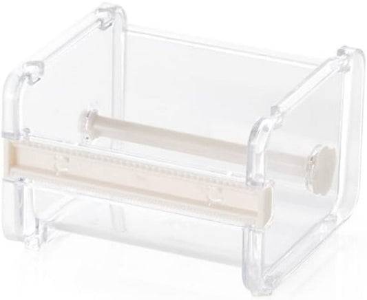 Transparent, visible packaging tape dispenser - holder for cutting tape - organizer, holder for desk and office tape - holder for self-adhesive roll tape dispenser - storage tape, cutting tape - adhesives and fasteners