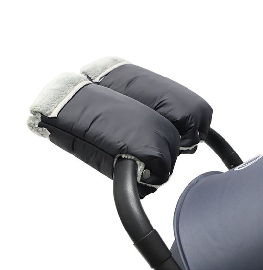 Warm gloves for strollers - water-repellent gloves for winter and snowy days - cold-resistant gloves for strollers - windproof and thickened (black)