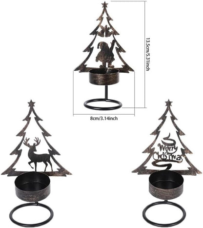Candle Holder - Metal Candle Holder - Set of 3 - Candle Holder - Suitable for Christmas, Valentine's Day, Mother's Day, Weddings, Holidays and Home Accessories