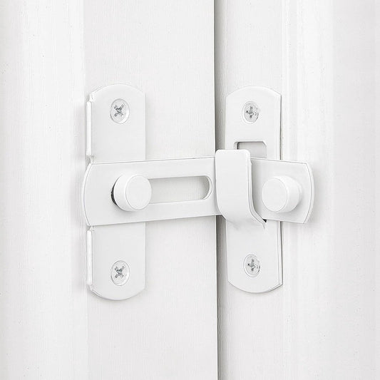 4-piece package - Sliding bolt - Stainless steel bolt - Safety lock (white)