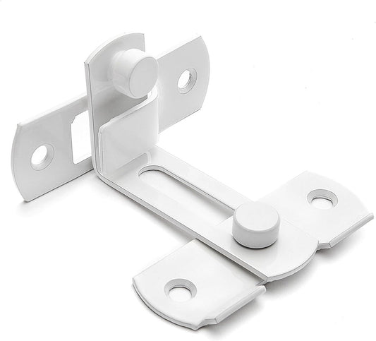 4-piece package - Sliding bolt - Stainless steel bolt - Safety lock (white)