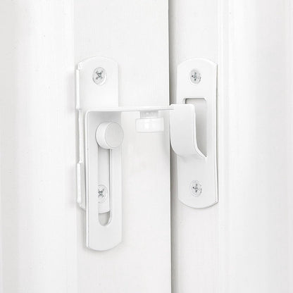 4-piece package - Sliding bolt - Stainless steel bolt - Safety lock (white)