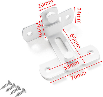 4-piece package - Sliding bolt - Stainless steel bolt - Safety lock (white)