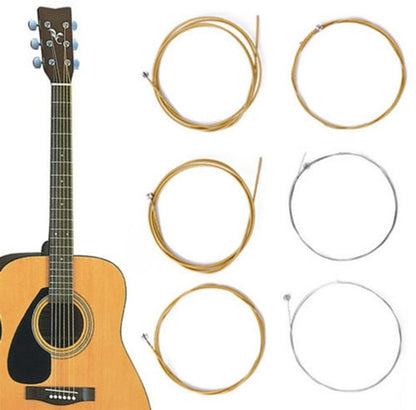 Guitar Strings - 6 Strings - Rust Resistant and Durable - Clear Tone - Folk Guitar Strings - Folk Guitar Steel Strings (Copper Strings)