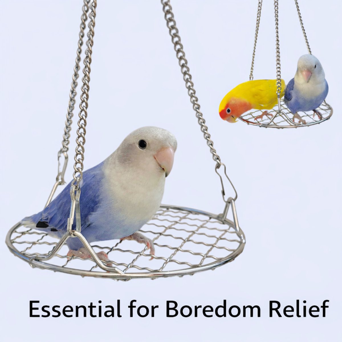 Stainless Steel Bird Toys - Small Pet Toys - Hanging Bird Cage Accessories - Suitable for Various Birds - For Balance Training of Small Parrots, Hamsters, etc.