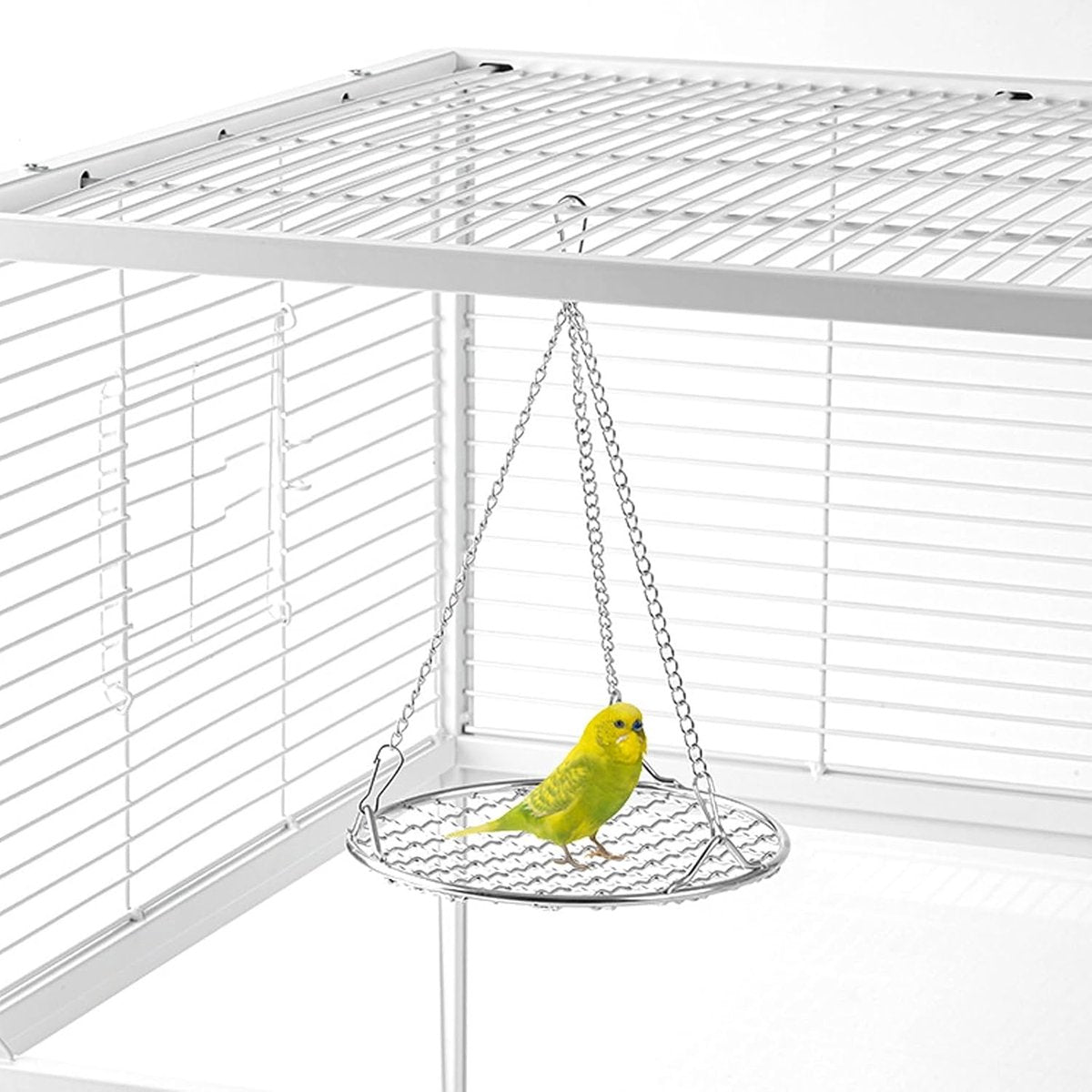 Stainless Steel Bird Toys - Small Pet Toys - Hanging Bird Cage Accessories - Suitable for Various Birds - For Balance Training of Small Parrots, Hamsters, etc.