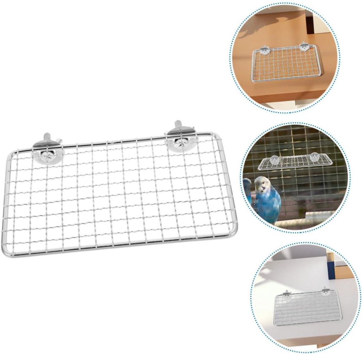 Bird Cage Accessories - Parrot Perch Made of Stainless Steel - Comfortable Resting Platform for Birds - Multifunctional Bird Cage Accessory - Modern Design - Suitable for Various Parrots, Provides Your Pet with a Comfortable Resting Place