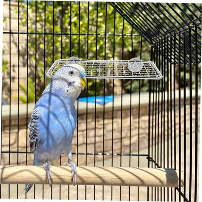 Bird Cage Accessories - Parrot Perch Made of Stainless Steel - Comfortable Resting Platform for Birds - Multifunctional Bird Cage Accessory - Modern Design - Suitable for Various Parrots, Provides Your Pet with a Comfortable Resting Place
