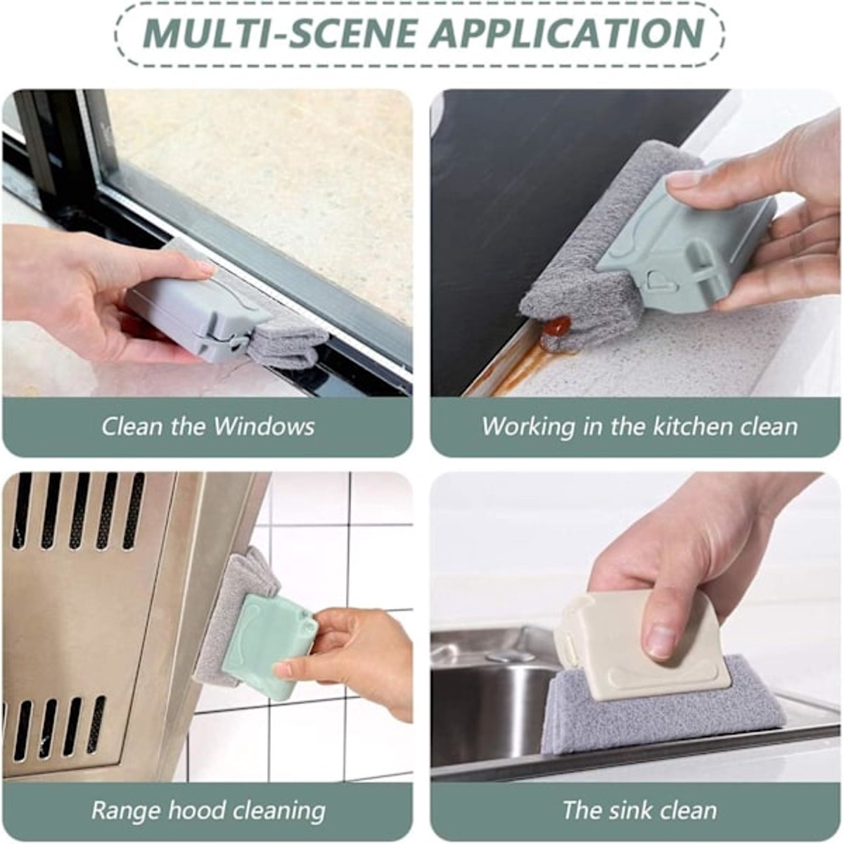 Window Cleaning Brushes - For every nook and cranny - 3-pack - Groove cleaning