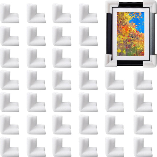 36-Piece Thick Foam Corner Protectors for TVs, Pictures, and Mirrors - Picture Frame Shipping & Packaging - Book Corner Shipping Supplies