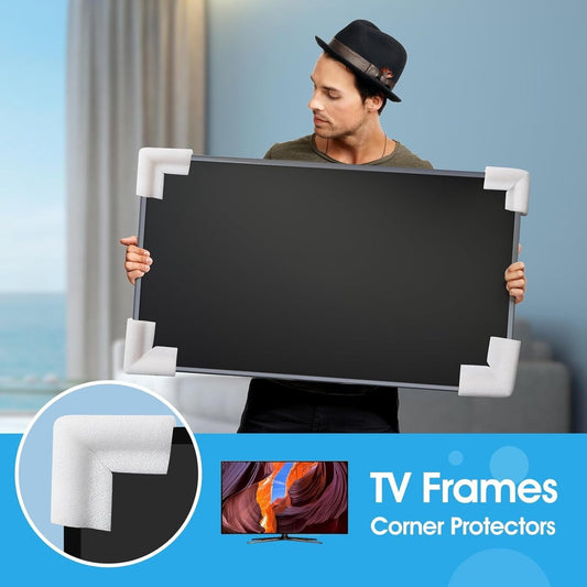 36-Piece Thick Foam Corner Protectors for TVs, Pictures, and Mirrors - Picture Frame Shipping & Packaging - Book Corner Shipping Supplies