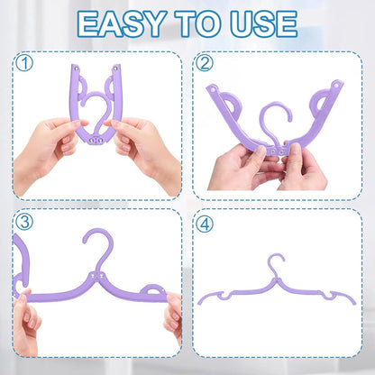 10-Piece Travel Clothes Hanger - Portable Folding Clothes Hanger - Folding Clothes Rack
