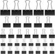 105 ring binders - 15 mm/19 mm/25 mm/32 mm metal paper clips - black folding clips - double-folded ring binders - for papers and documents
