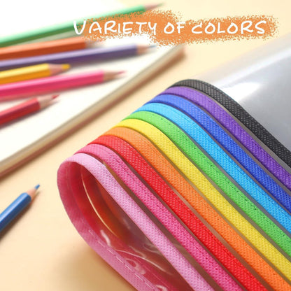 Erasable and Writable Folders - Pack of 30 | Includes 30 water-based whiteboard markers and 1 eraser - Transparent plastic folders/protective sleeves - Drawing and tracing bags for young children - Erasable and writable - Random colors