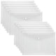 Waterproof folder - Plastic envelope - 12-pack - Transparent A4 letterhead size - with snap closure - Suitable for schools and offices.
