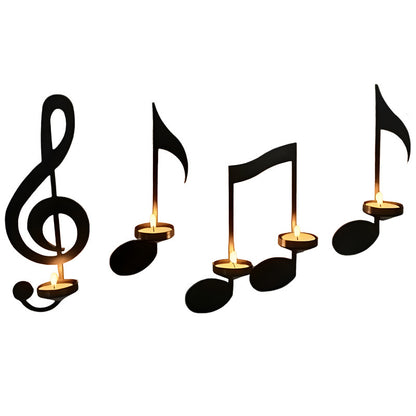 Music Note Candlestick - Wall Decoration - Wrought Iron Candlestick - Wall Decoration - Candle Holder