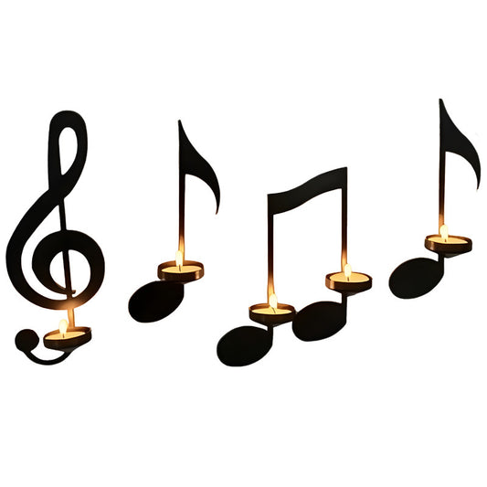 Music Note Candlestick - Wall Decoration - Wrought Iron Candlestick - Wall Decoration - Candle Holder