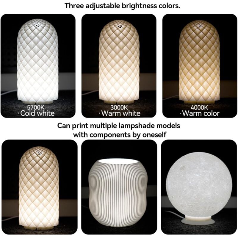 LED 001 Three Colors for Bambu Lab Makerworld 3D Printing Bulb Kit Spare Parts 5V USB Powered Warm Light 3000K