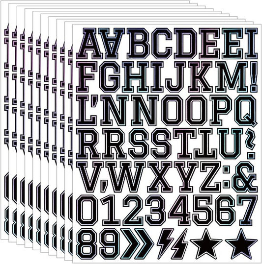Letter stickers - 10-sheet vinyl letter stickers - 1.5-inch self-adhesive alphabet and number stickers - waterproof - suitable for mailboxes, windows, doors, cars, boats, house numbers (Style A)