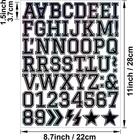Letter stickers - 10-sheet vinyl letter stickers - 1.5-inch self-adhesive alphabet and number stickers - waterproof - suitable for mailboxes, windows, doors, cars, boats, house numbers (Style A)