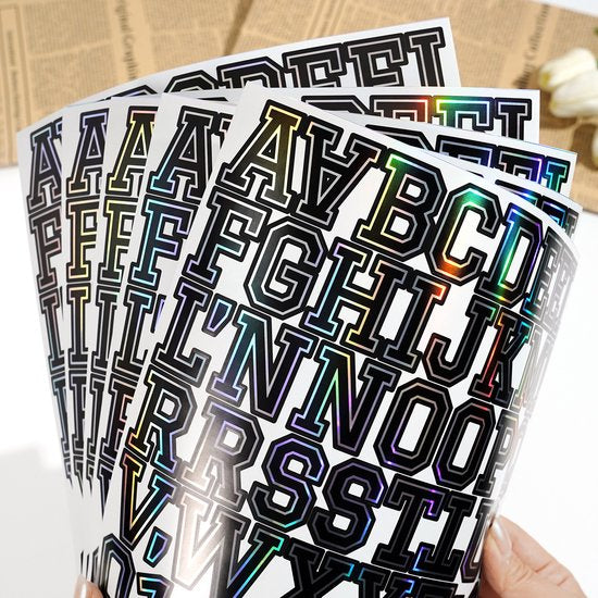 Letter stickers - 10-sheet vinyl letter stickers - 1.5-inch self-adhesive alphabet and number stickers - waterproof - suitable for mailboxes, windows, doors, cars, boats, house numbers (Style A)