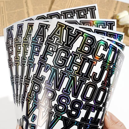 Letter stickers - 10-sheet vinyl letter stickers - 1.5-inch self-adhesive alphabet and number stickers - waterproof - suitable for mailboxes, windows, doors, cars, boats, house numbers (Style A)